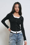 General Idea WOMAN Strap Layered Cardigan