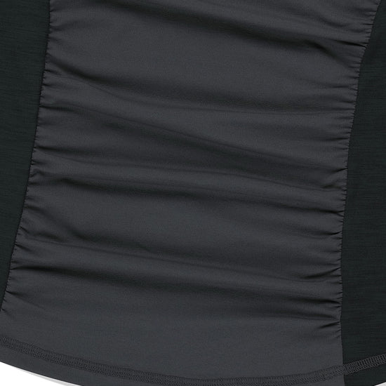 Mahagrid Shirring Half Zip-Up Jersey Tee