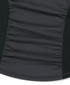 Mahagrid Shirring Half Zip-Up Jersey Tee