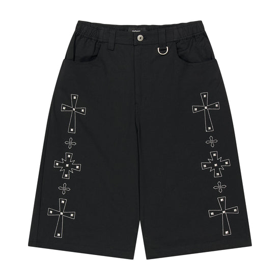 Mahagrid Cross Stud Twill Shorts