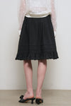 General Idea Woman Lace Flare Midi Skirt [BLACK]
