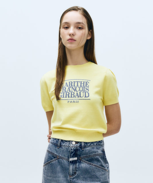 Marithé François Girbaud Women's Classic Logo Half Knit Light Yellow