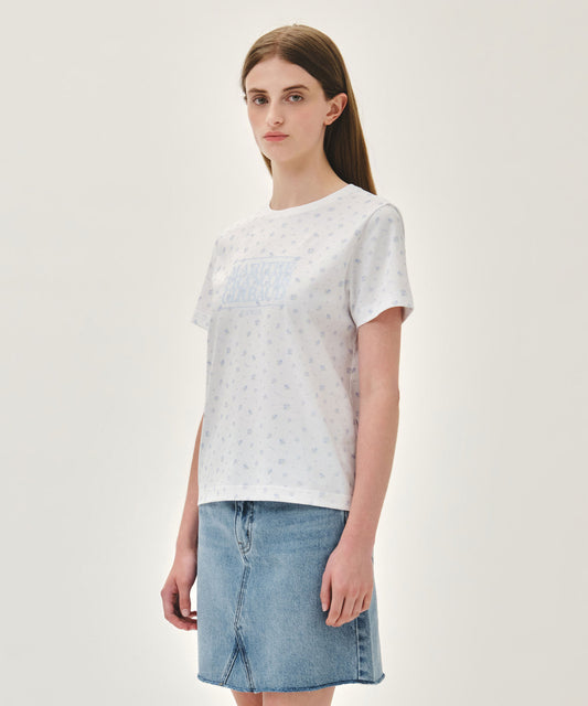 Marithé François Girbaud W CLASSIC LOGO TEE flower