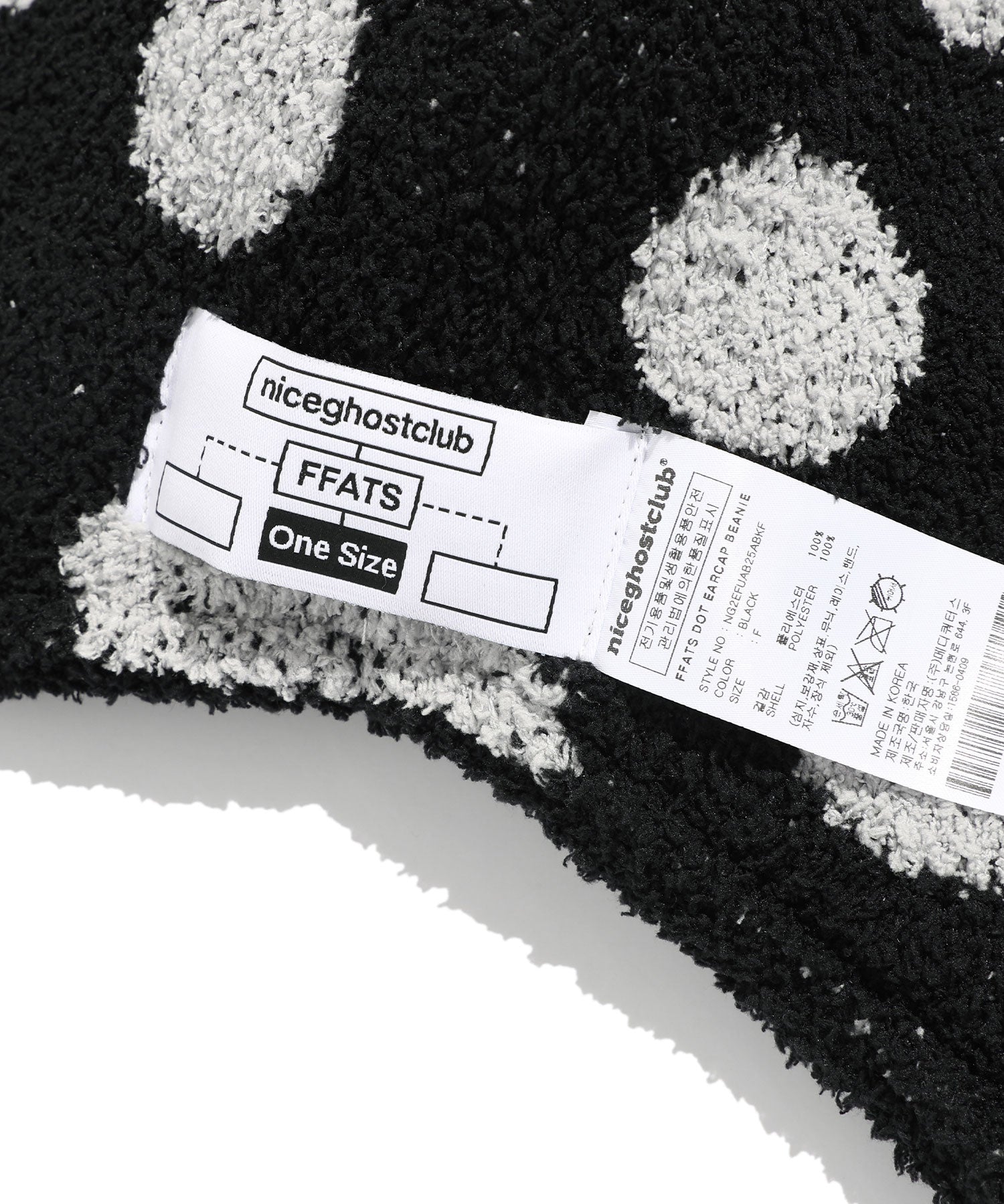 Nice Ghost Club FFATS Dot Earcap Beanie [Black]