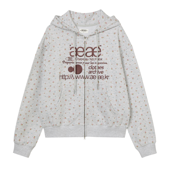 AEAE Web Logo Flower Hood Zip Up
