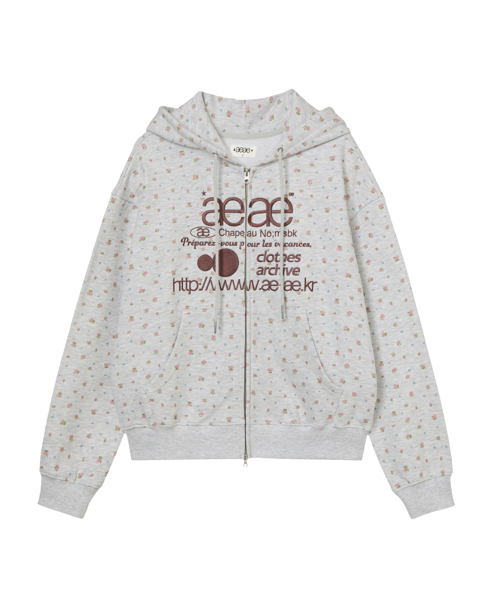 AEAE Web Logo Flower Hood Zip Up