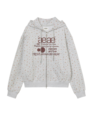 AEAE Web Logo Flower Hood Zip Up