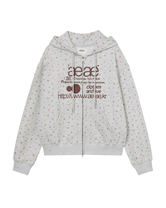 AEAE Web Logo Flower Hood Zip Up