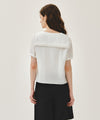 Marithé François Girbaud W PIN TUCK SAILOR HALF SLEEVE SHIRT white