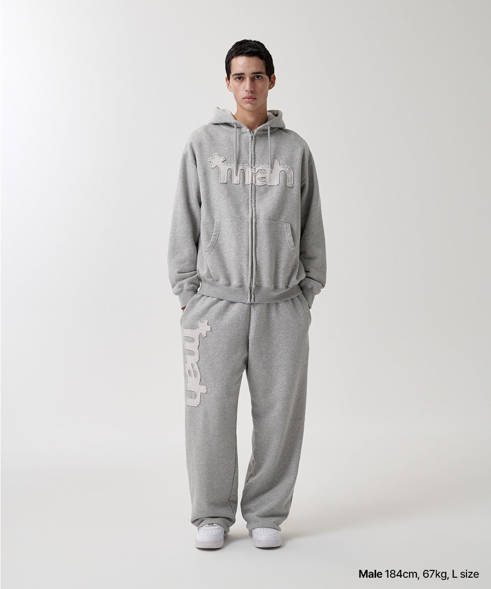 Mahagrid mah CUT OFF APPLIQUE SWEATPANT