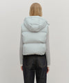 Marithé François Girbaud W Circle Logo Crop Hooded Down Vest Mint Gray
