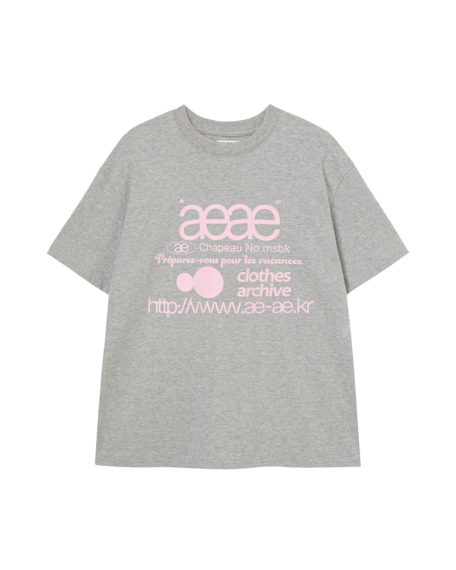 AEAE WEB LOGO T-SHIRT [GREY/PINK] - 6/11 Pre-Order Delivery