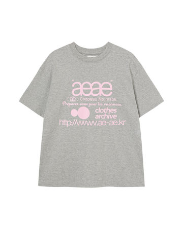 AEAE WEB LOGO T-SHIRT [GREY/PINK] - 6/11 Pre-Order Delivery