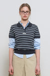 General Idea WOMAN Stripe Collar Half Knit