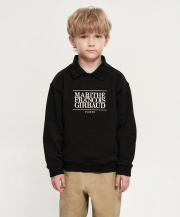 Marithé François Girbaud Kids Classic Logo Collar Sweatshirt Black