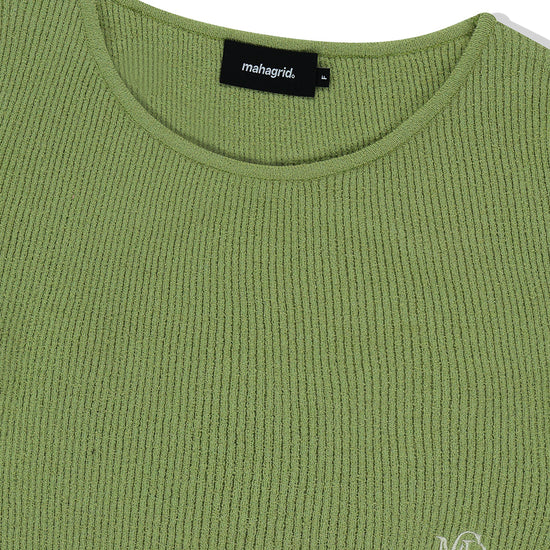 Mahagrid Cut Off Long Sleeve Knit
