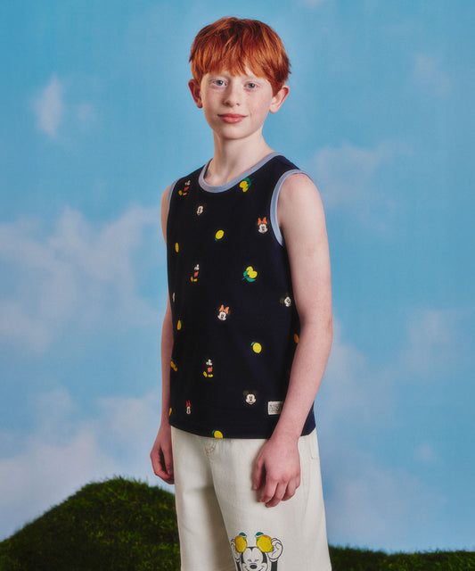 Marithé François Girbaud Disney Mickey Kids Graphic Sleeveless Navy