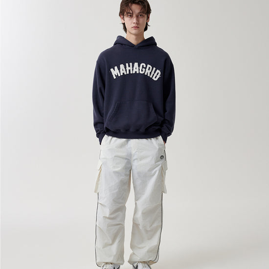 Mahagrid Twill Cut Off Applique Hoodie