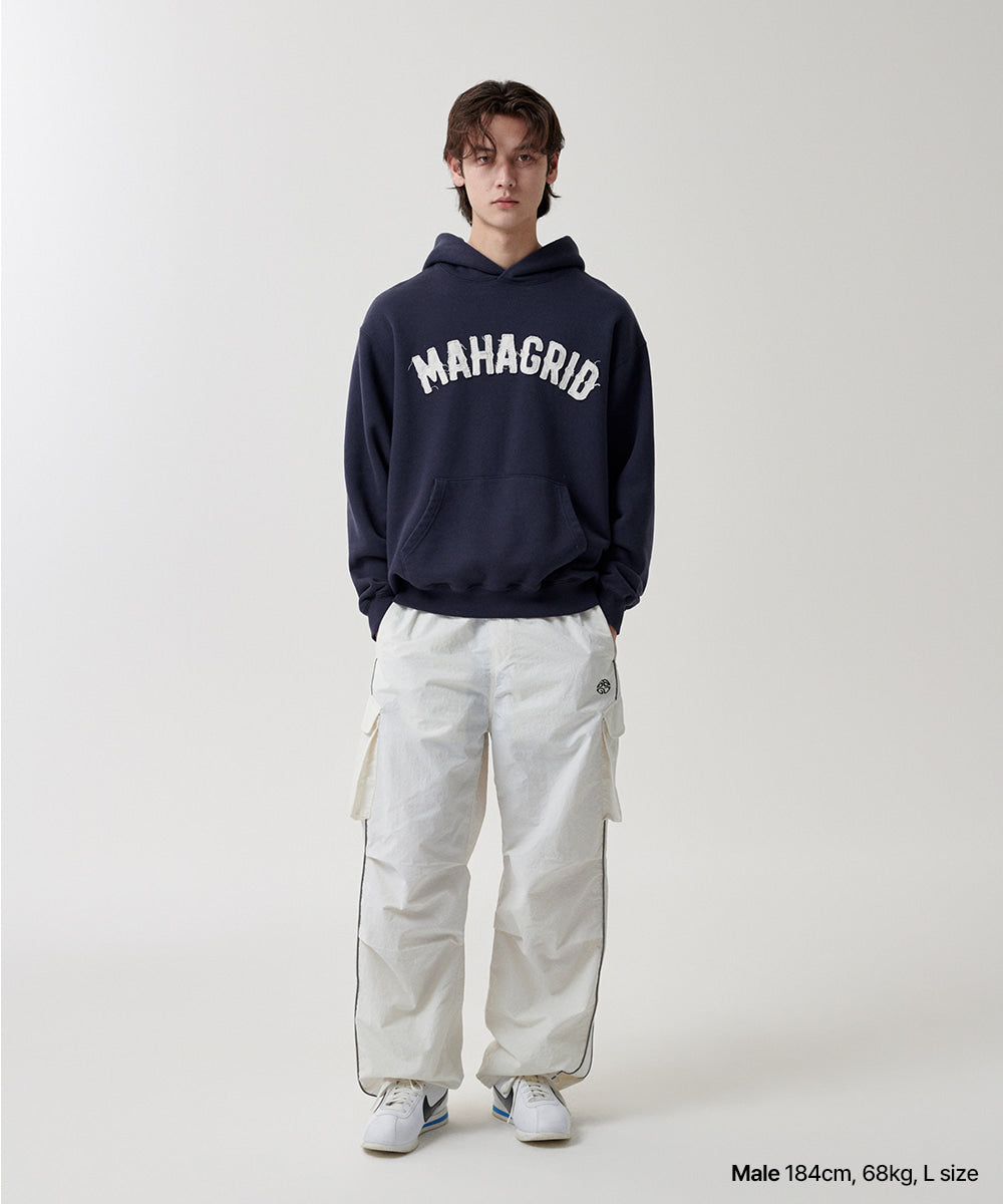 Mahagrid Twill Cut Off Applique Hoodie