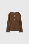 General Idea WOMAN Sheer Henley Neck Pullover