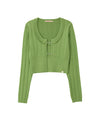 Bitter Cells Daisy Pointelle Cardigan - Olive