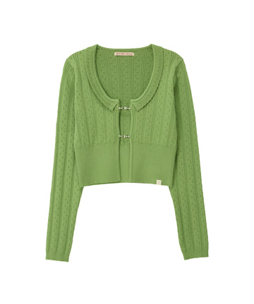 Bitter Cells Daisy Pointelle Cardigan - Olive