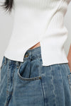 General Idea WOMAN Unbalanced Ribbed Strap Half Knit