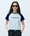 Marithé François Girbaud Women's Regular Logo Raglan Crop Tee Pink