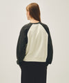 Marithé François Girbaud W BLOCK CLASSIC LOGO RAGLAN CROP SWEATSHIRT charcoal