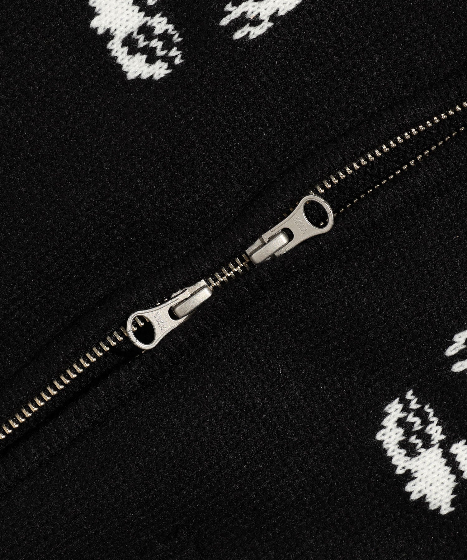 Nice Ghost Club Dancing Skeletons Zip Polo Knit