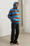 General Idea UNISEX Open Button Stripe Hoodie