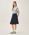 Marithé François Girbaud W DENIM PLEATED MIDI SKIRT indigo