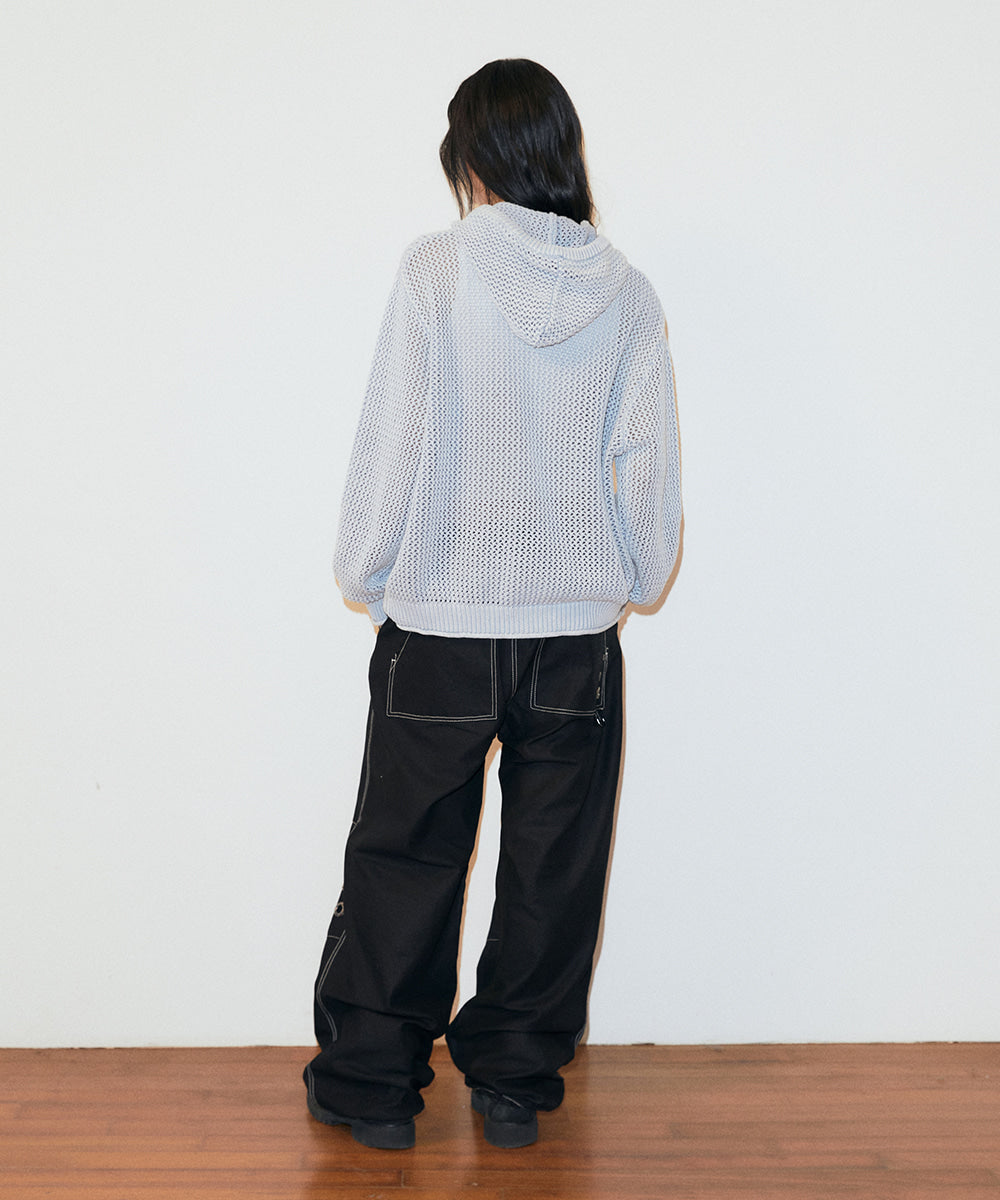Mahagrid Pigment Mesh Zip Up Knit