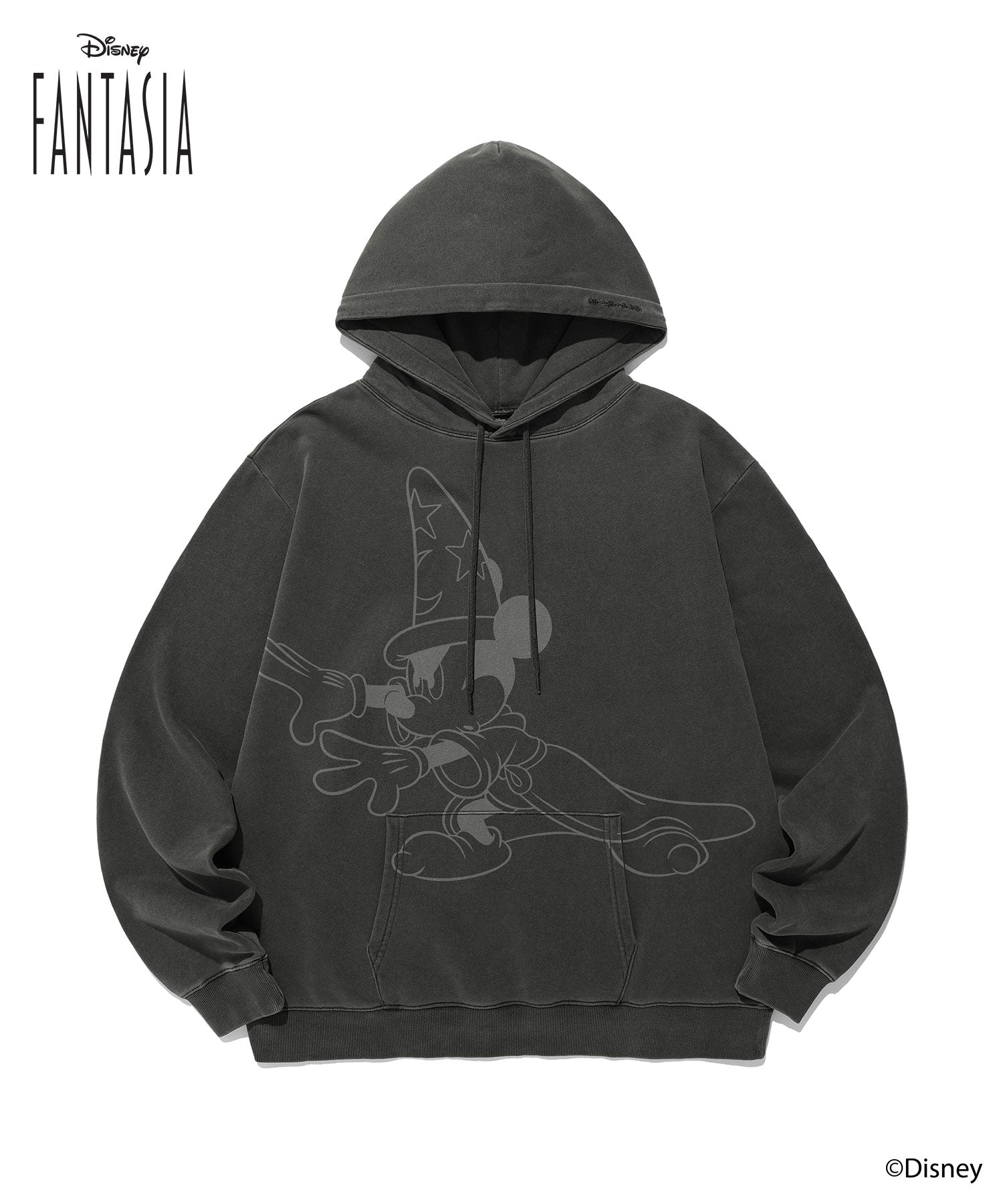 Nice Ghost Club Fantasia Mickey Mouse Pigment Hoodie in Charcoal