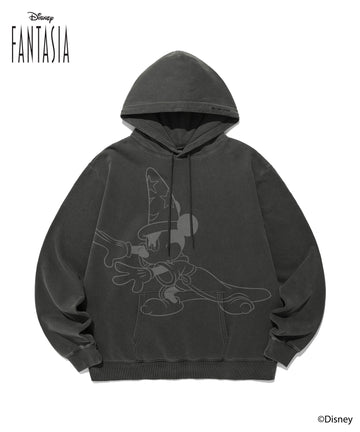 Nice Ghost Club Fantasia Mickey Mouse Pigment Hoodie in Charcoal