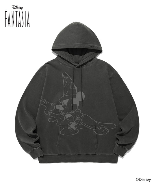 Nice Ghost Club Fantasia Mickey Mouse Pigment Hoodie in Charcoal