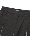 Nice Ghost Club Denim Pleats Panel Layered Skirt Pants