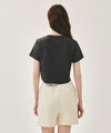 Marithé François Girbaud W SILVER LETTERING CROP TEE
