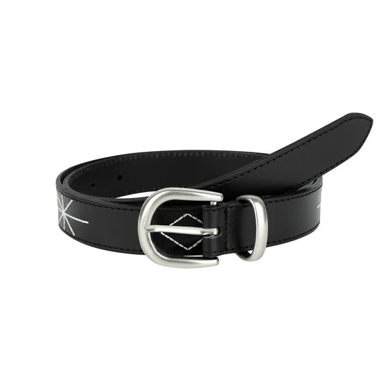 Mahagrid STITCH LEATHER BELT [BLACK]