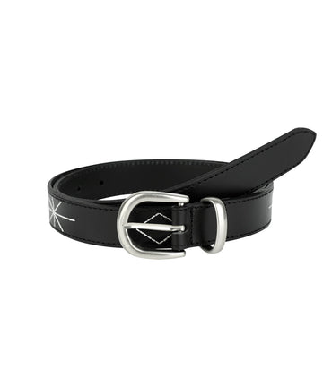 Mahagrid STITCH LEATHER BELT [BLACK]