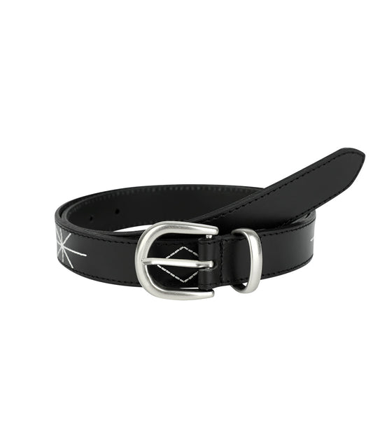 Mahagrid STITCH LEATHER BELT [BLACK]