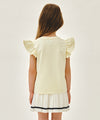 Marithé François Girbaud Kids W Lace Frill Sleeveless Light Yellow