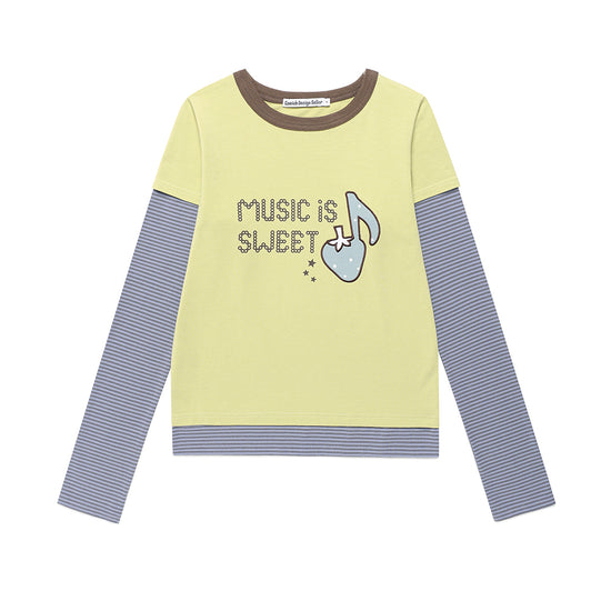 Cavish Women's Strawberry Layered Long Sleeve Tee