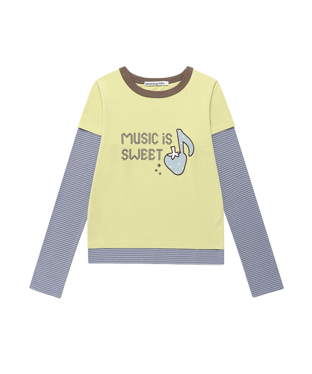 Cavish Women's Strawberry Layered Long Sleeve Tee