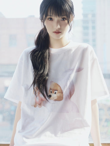 ADLV AC Bear Baby Face Bunny Short Sleeve T-Shirt