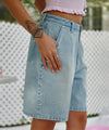 Bitter Cells Rachel Pearl Shorts-Light Blue