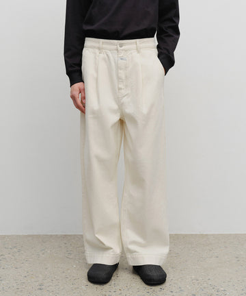 Marithé François Girbaud M Low-Waist Tuck Wide Denim Pants
