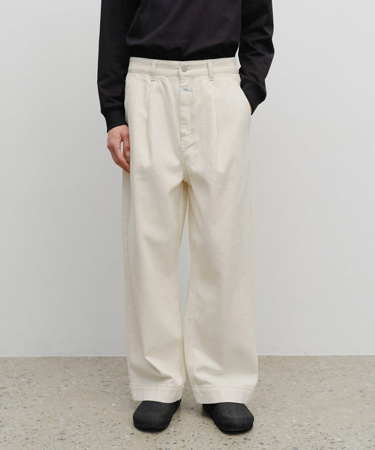 Marithé François Girbaud M Low-Waist Tuck Wide Denim Pants