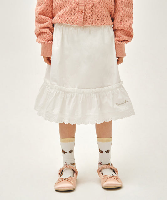 Marithé François Girbaud Kids W Frill Midi Skirt White