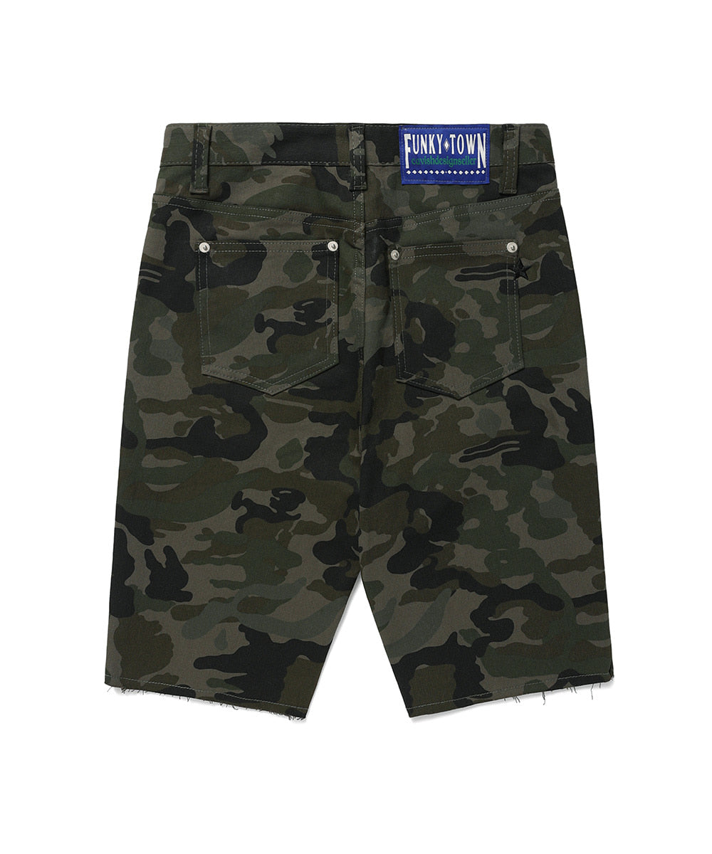 Cavish W WOODLAND BIKER SHORTS [CAMO]
